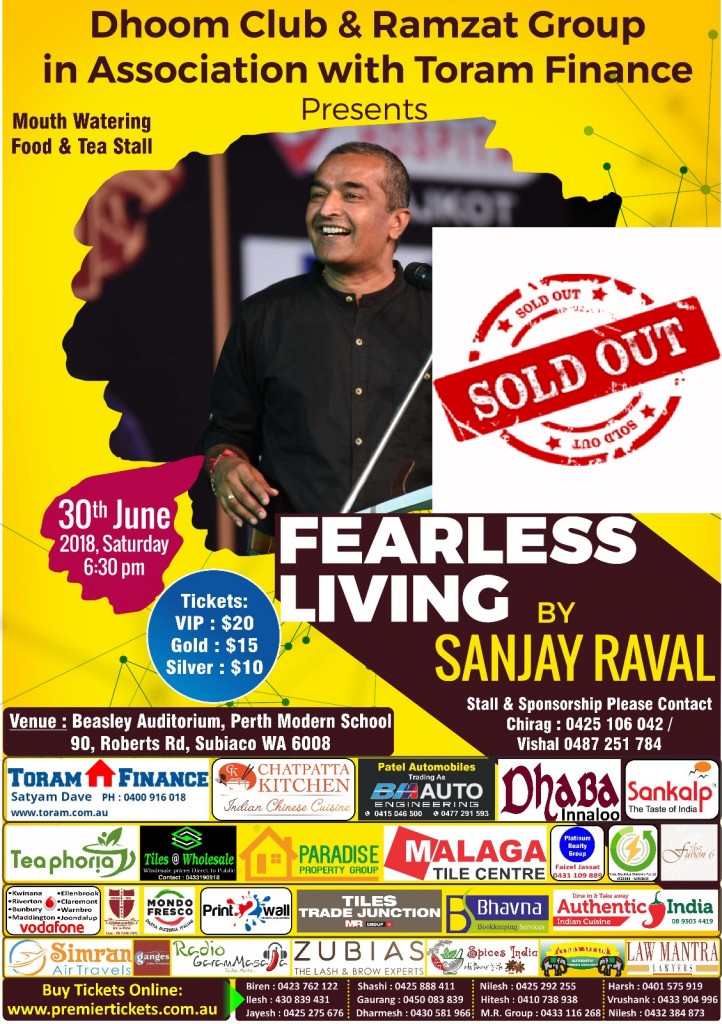 Fear Less Life by SANJAY RAVAL – Perth