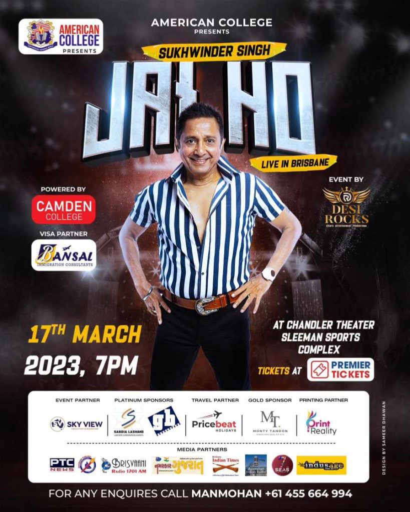 Megastar Sukhwinder Singh Live in Concert Brisbane 2023