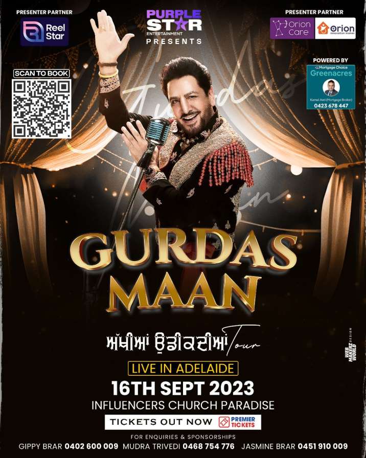 Gurdas Maan Live in Adelaide 2023 - Akhiyan Udeekdian Tour