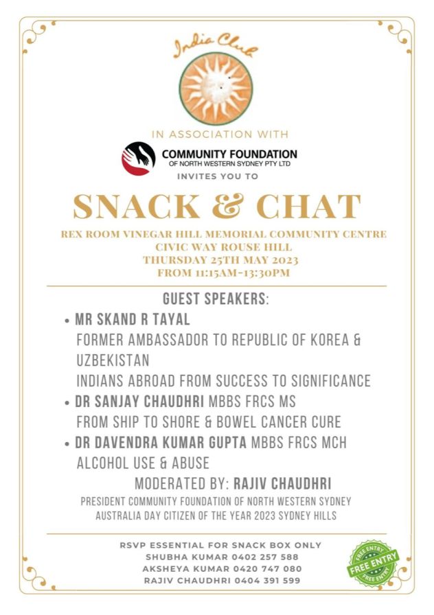 Snack & Chat Session with International Guest Speakers