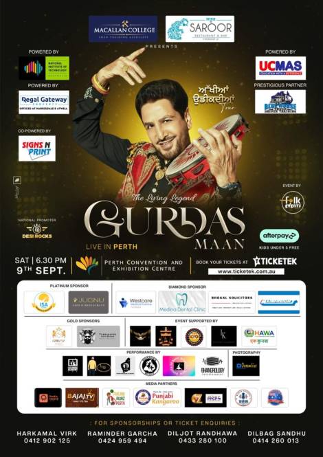 Gurdas Maan Live In Perth  2023 – Akhiyan Udeekdian Tour